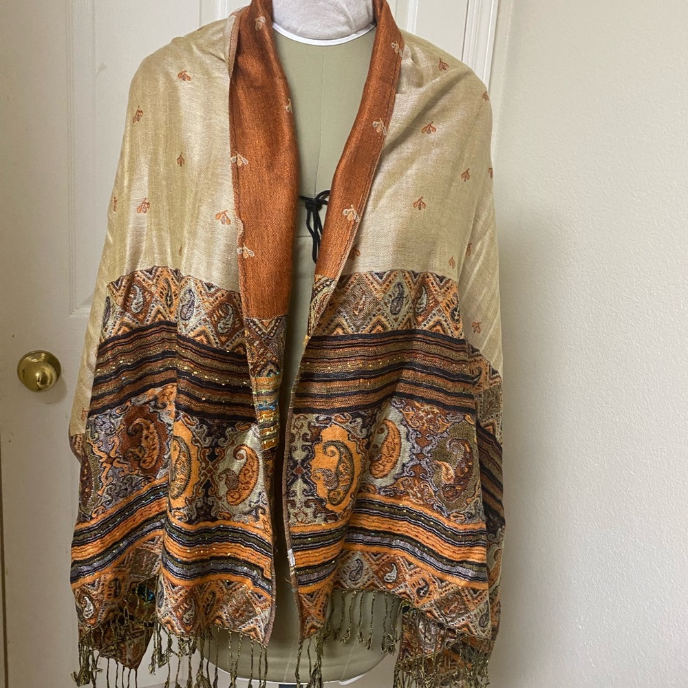 Elegant Multicolor Reversible Women's Pashmina Shawl